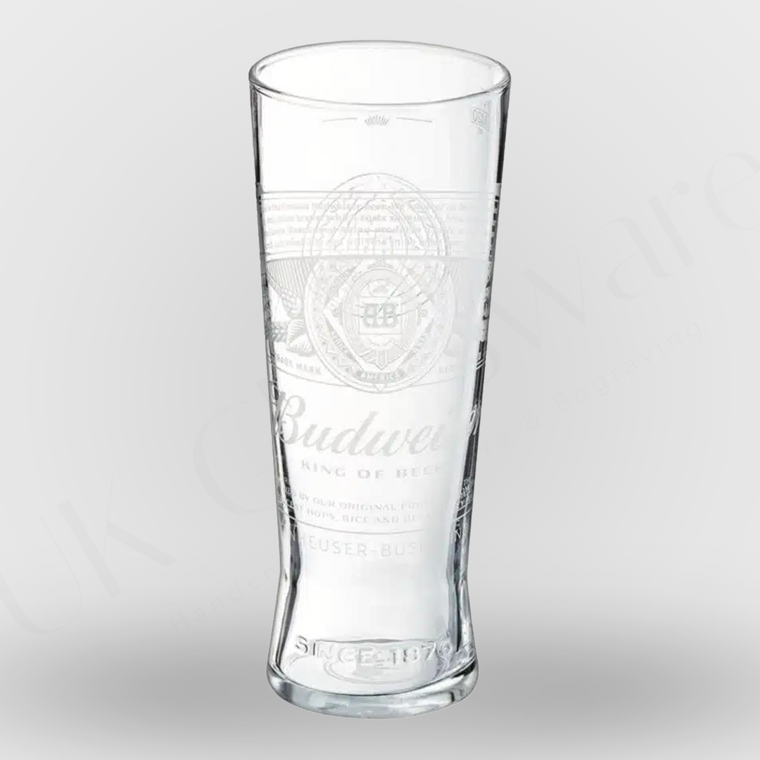 Budweiser 20oz nucleated Beer Pint Glass