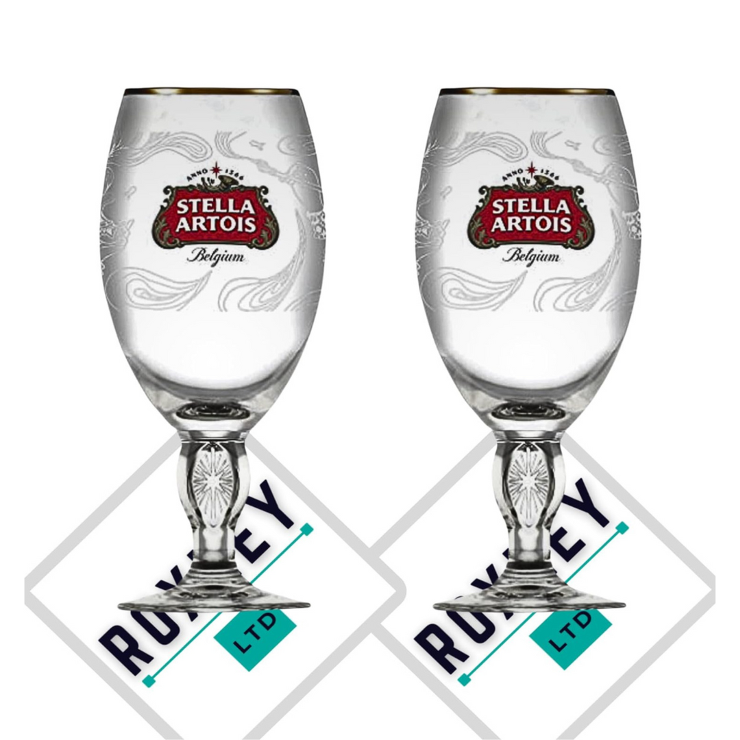 2 x limited edition Stella Artois 33cl CAMBODIA chalice glass