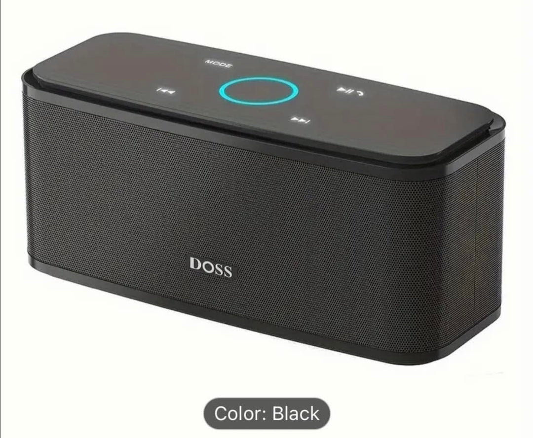 DOSS SoundBox Touch Portable Wireless Speaker with 12W HD Sound and Bass, Touch Control, IPX5 Waterproof, 20H Playtime, Bluetooth 5.0, Handsfree, Speaker for Home, Outdoor, Travel, BLACK