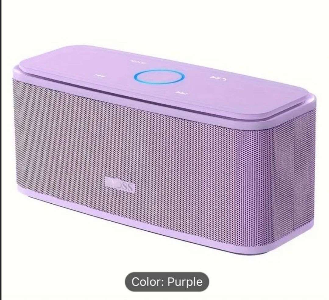 DOSS SoundBox Touch Portable Wireless Speaker with 12W HD Sound and Bass, Touch Control, IPX5 Waterproof, 20H Playtime, Bluetooth 5.0, Handsfree, Speaker for Home, Outdoor, Travel, PURPLE