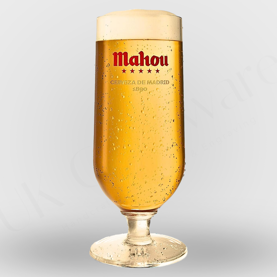 Mahou Nucleated Pint Glass - 20oz Beer Glass