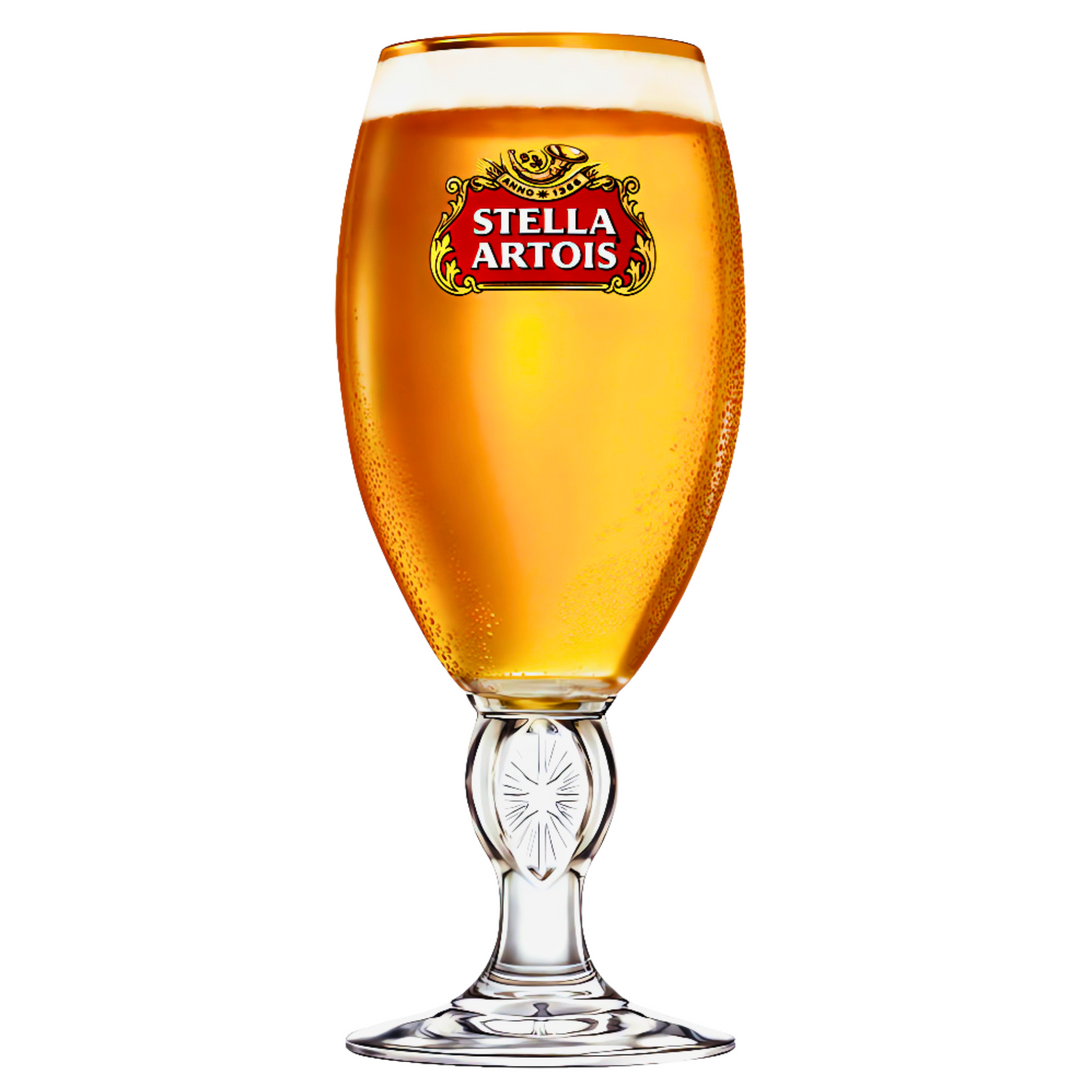 B-Grade Stella Artois Nucleated Pint Glass - 20oz Chalice
