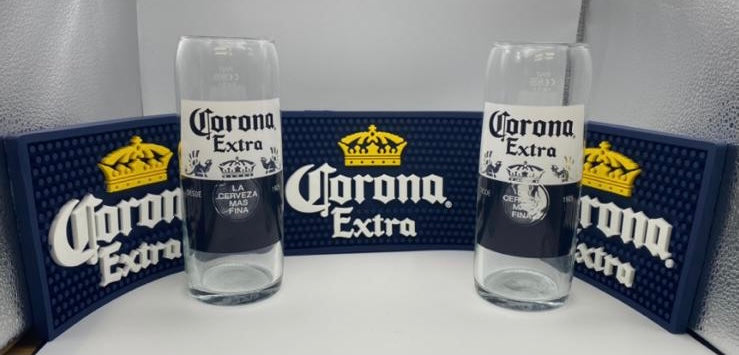 Corona Beer Can Pint Glass Bundle