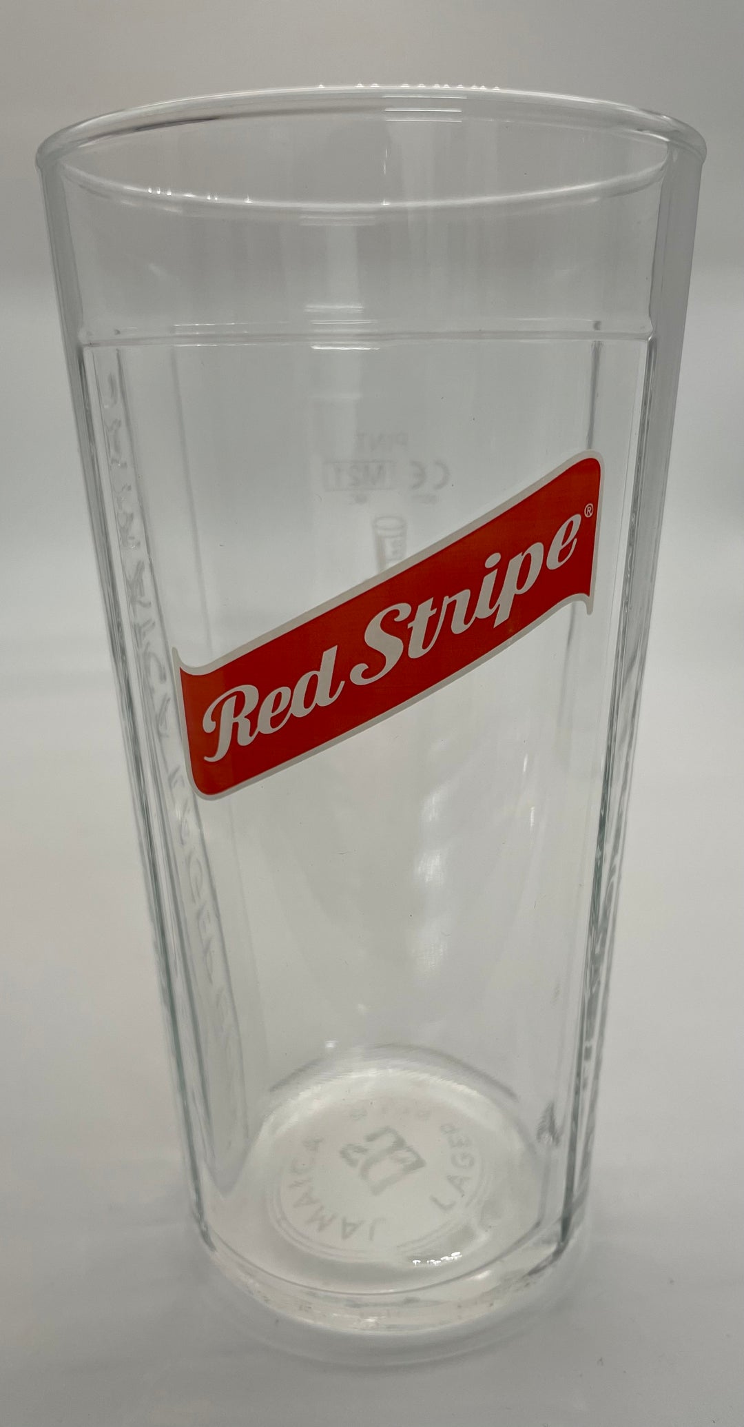 Red Stripe Pint Glass