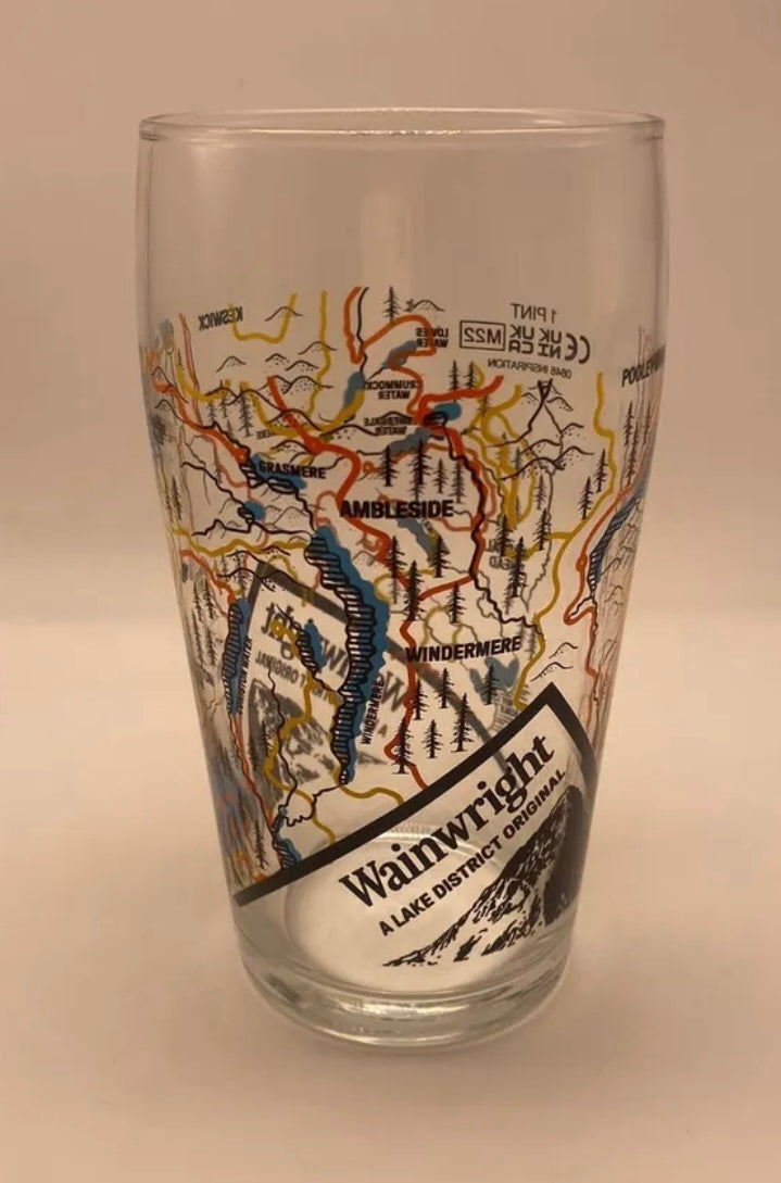 1 X Limited Edition Wainwright Lake District Walking Trails Pint Glases New