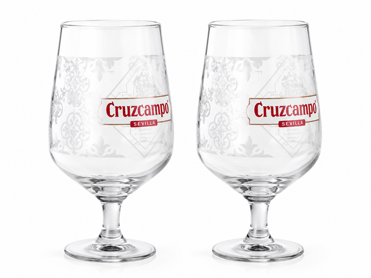 Cruzcampo Home Bar Gift Set – 2 Glasses, Bar Runner, Bucket & Coasters
