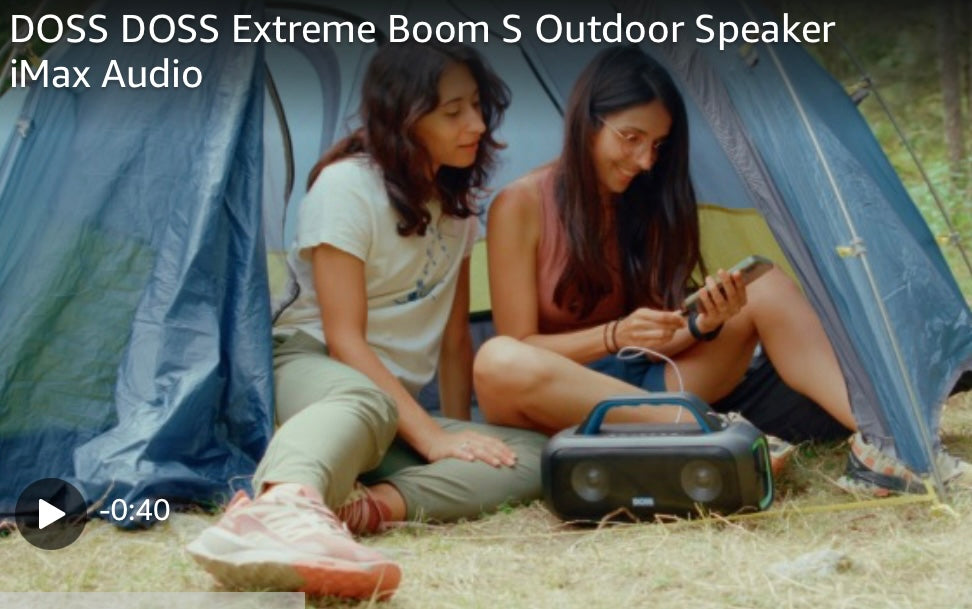 DOSS Extreme Boom S Portable Bluetooth Speaker - 60W Party Speaker with Rich Bass, IPX6 Waterproof, 25H Playtime & LED Lights, Wireless Outdoor Speaker for Camping, Beach, Pool