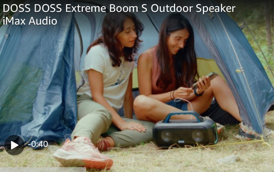 DOSS Extreme Boom S Portable Bluetooth Speaker - 60W Party Speaker with Rich Bass, IPX6 Waterproof, 25H Playtime & LED Lights, Wireless Outdoor Speaker for Camping, Beach, Pool
