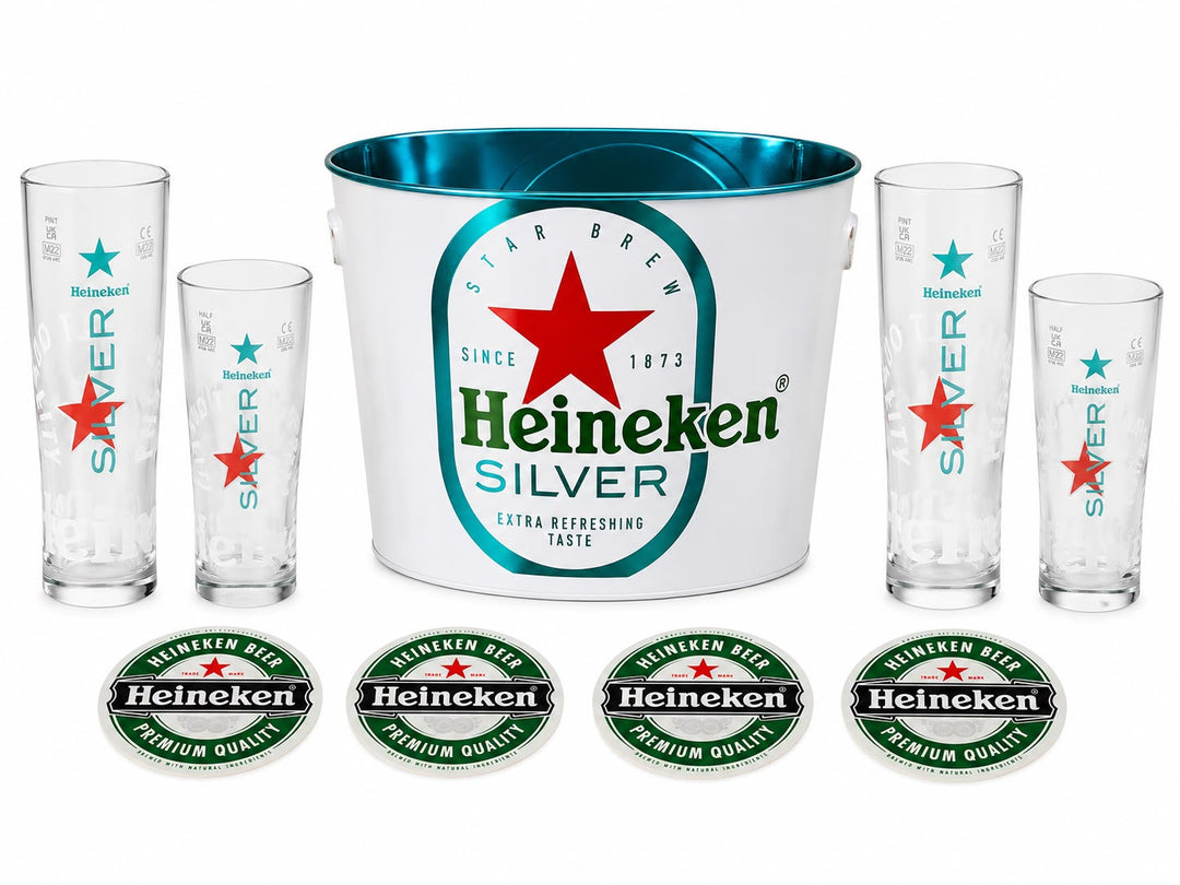 Heineken Silver beer gift set with ice bucket