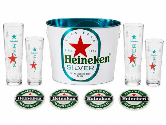 Heineken Silver beer gift set with ice bucket