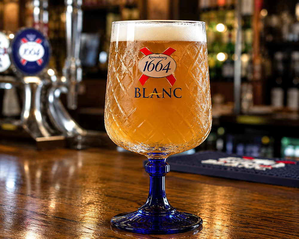 Kronenbourg 1664 blanc half pint glass
