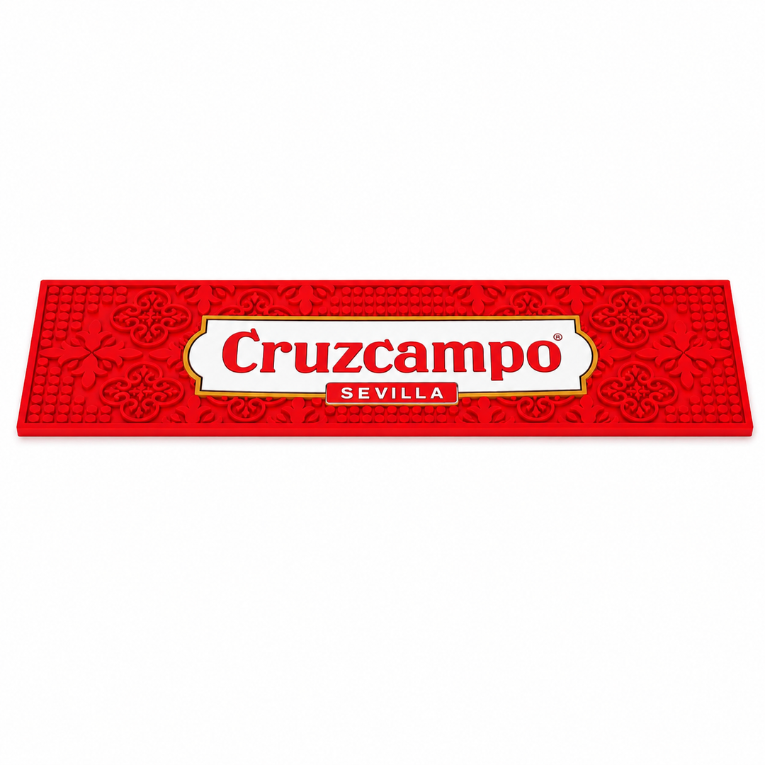 Cruzcampo Home Bar Gift Set – 2 Glasses, Bar Runner, Bucket & Coasters