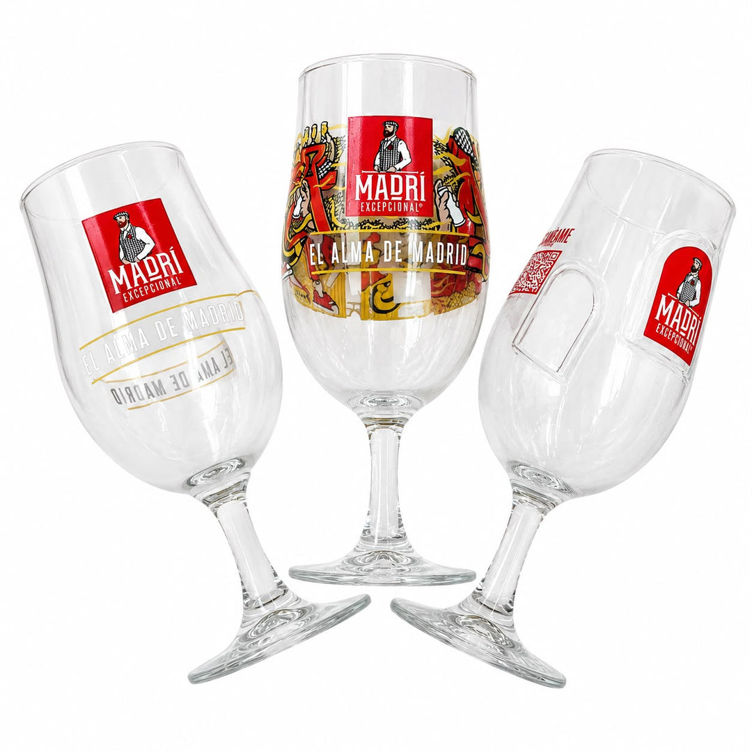 Madri Excepcional Set of 3 Beer Glasses | Front, Side & Reverse Design Collection