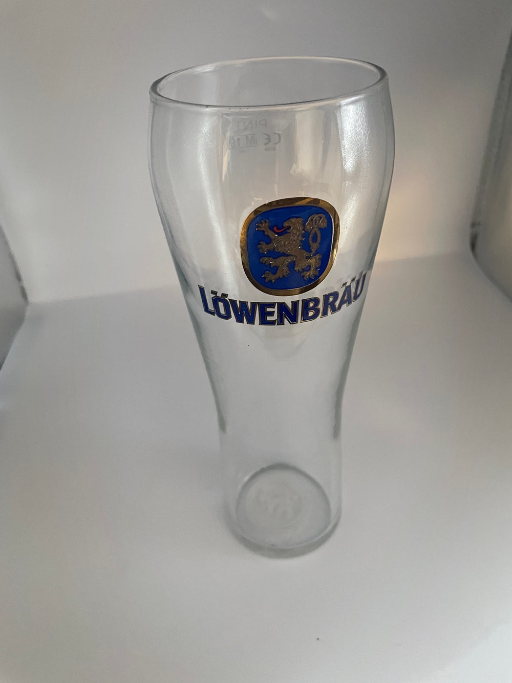 Lowenbrau Nucleated Pint Glass - 20oz Beer Glass